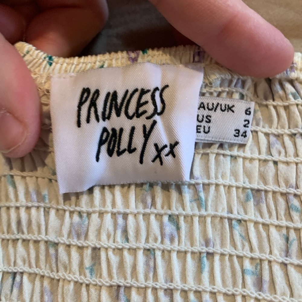 Princess Polly - Floral Cream Corset Top Size 2 - Picture 10 of 14